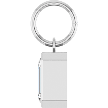 Lane Lab Bezel Emerald Charm - 7 x 5 mm · 1 1/4 CT - 14K White Gold