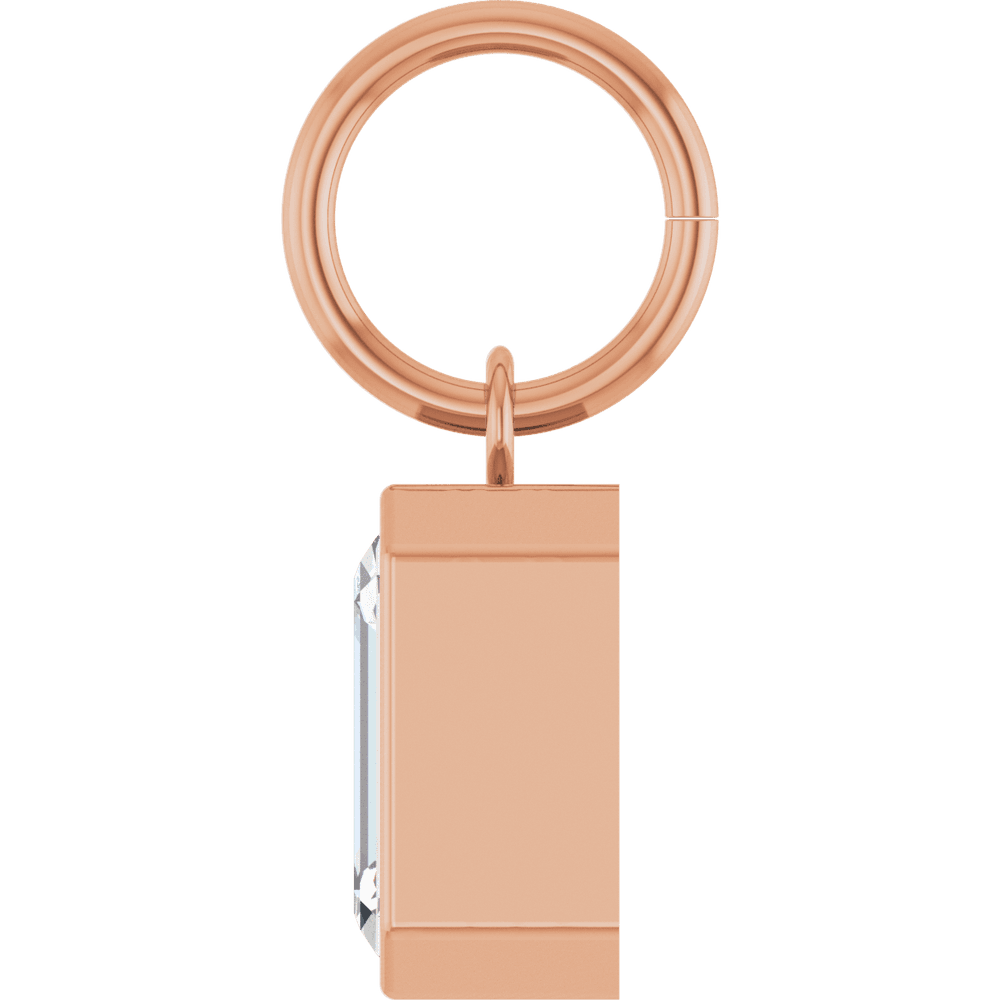 Lane Lab Bezel Emerald Charm - 7 x 5 mm · 1 1/4 CT - 14K Rose Gold