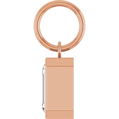 Lane Lab Bezel Emerald Charm - 7 x 5 mm · 1 1/4 CT - 14K Rose Gold