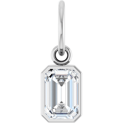 Lane Lab Bezel Emerald Charm - 6 x 4 mm · 5/8 CT - 14K White Gold