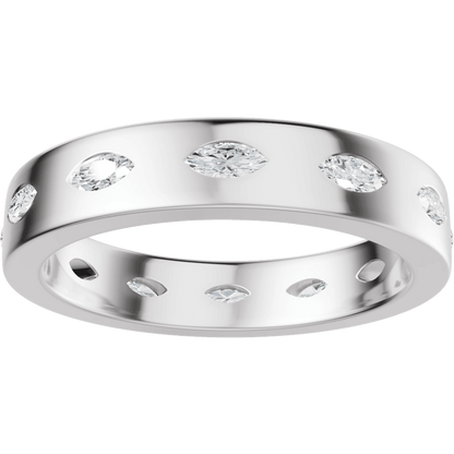 Reese Marquise Diamond Band - 14K White Gold / Platinum