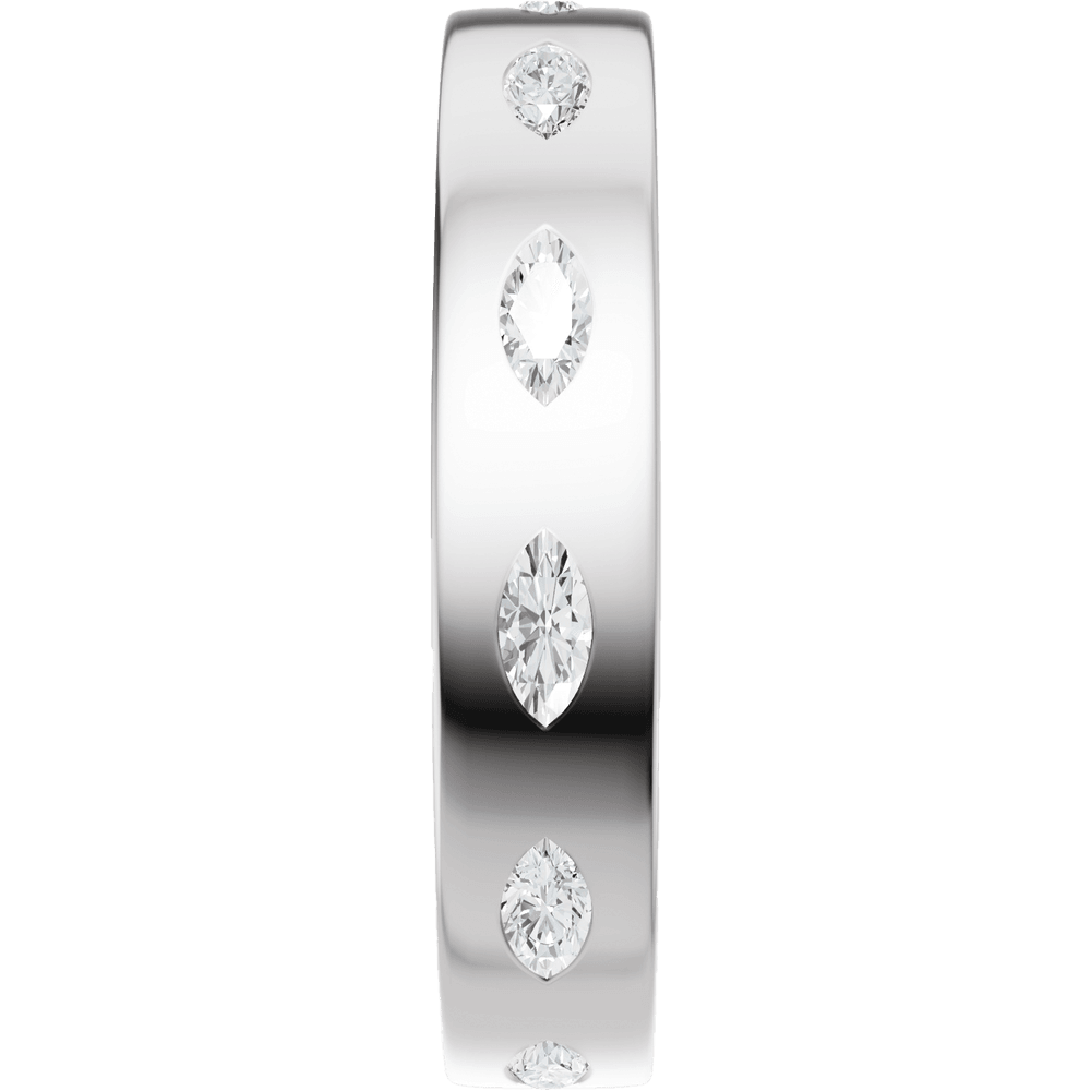 Reese Marquise Diamond Band - 14K White Gold / Platinum