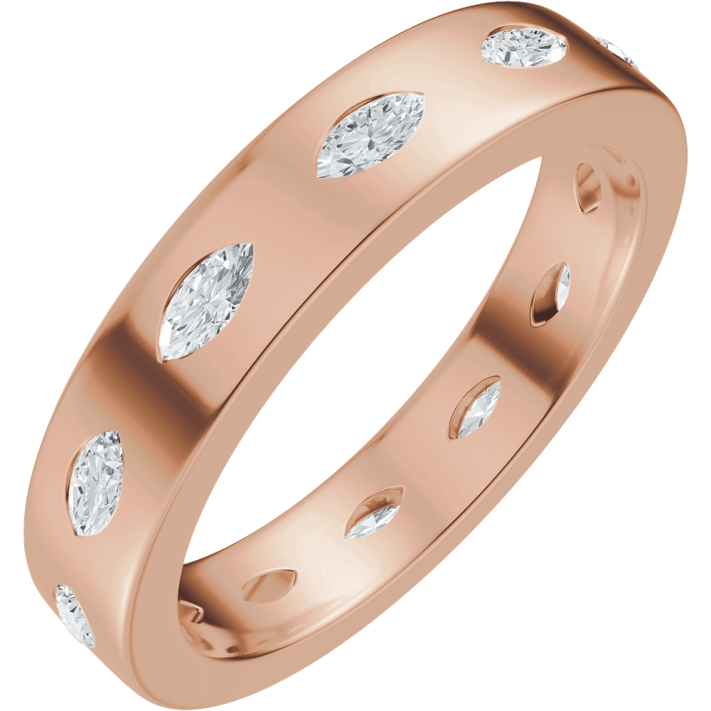 Reese Marquise Diamond Band - 14K Rose Gold