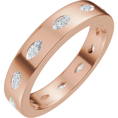 Reese Marquise Diamond Band - 14K Rose Gold