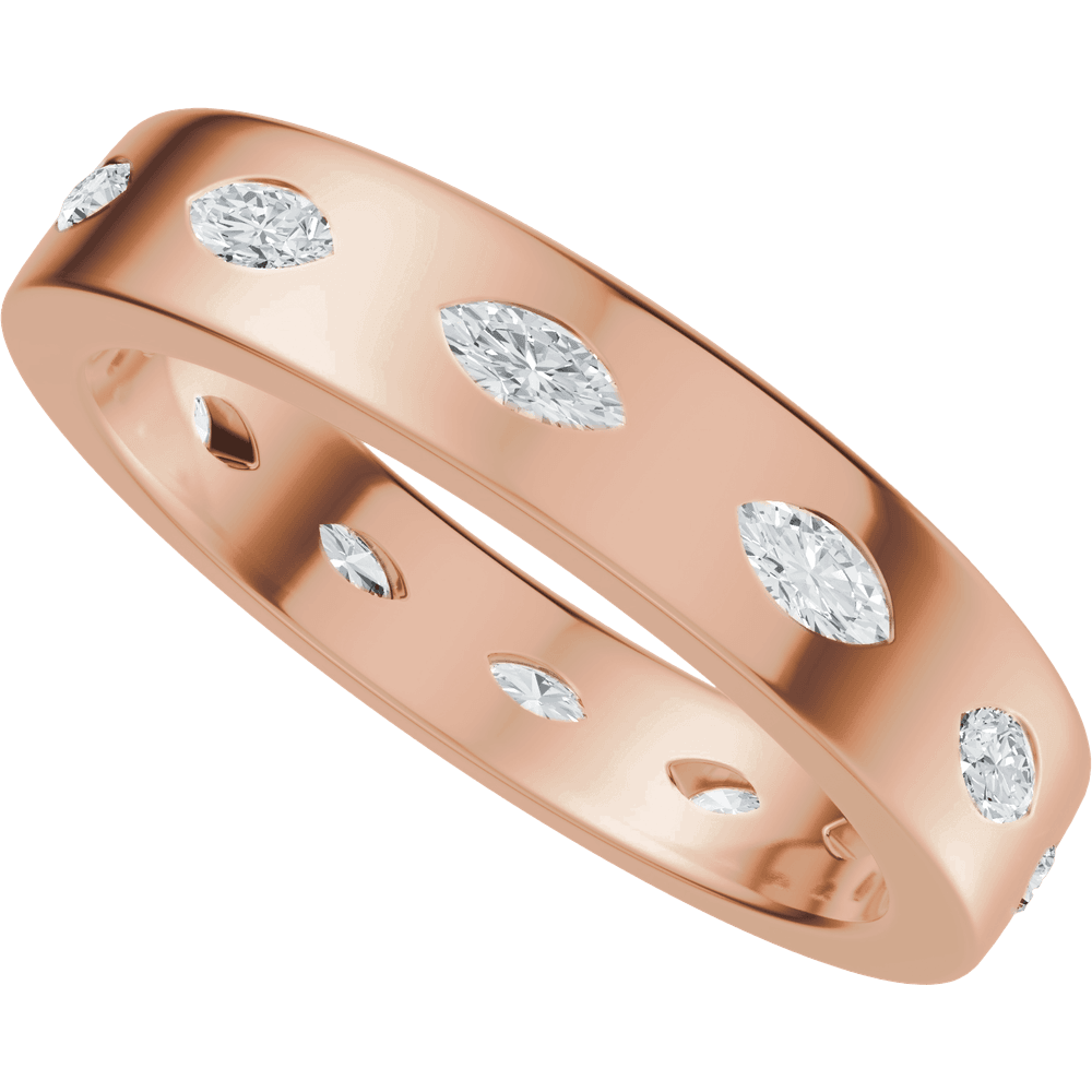 Reese Marquise Diamond Band - 14K Rose Gold