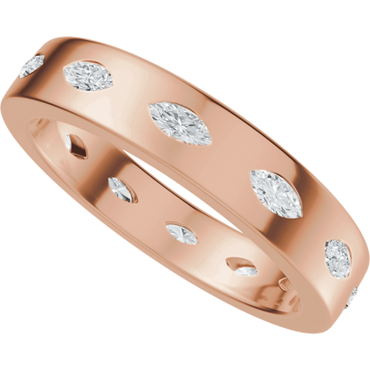 Reese Marquise Diamond Band - 14K Rose Gold