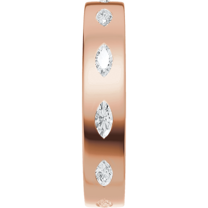 Reese Marquise Diamond Band - 14K Rose Gold