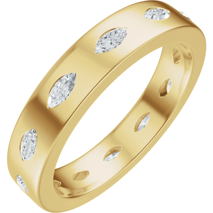 Reese Marquise Diamond Band - 14K Yellow Gold