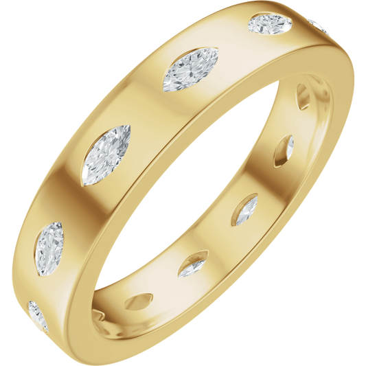 Reese Marquise Diamond Band - 14K Yellow Gold
