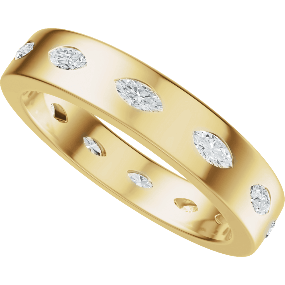 Reese Marquise Diamond Band - 14K Yellow Gold