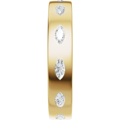 Reese Marquise Diamond Band - 14K Yellow Gold
