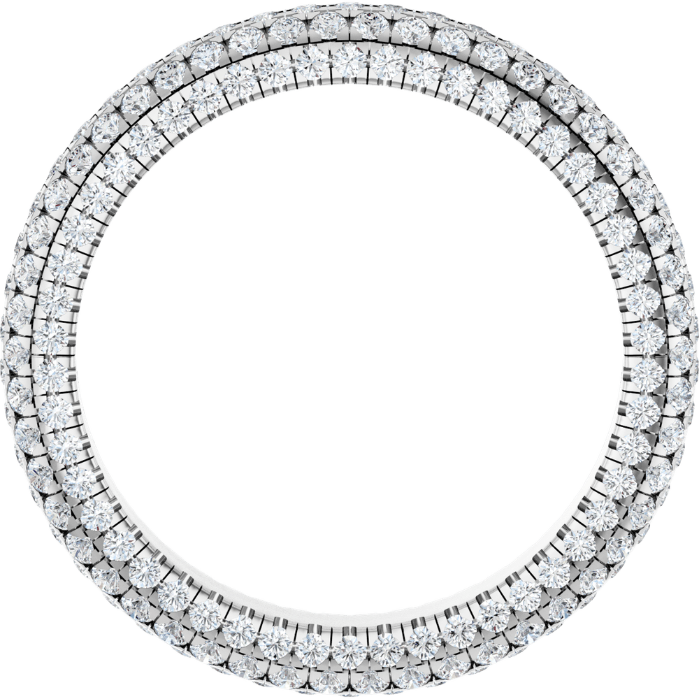 Geneva Diamond Band - 14K White Gold / Platinum