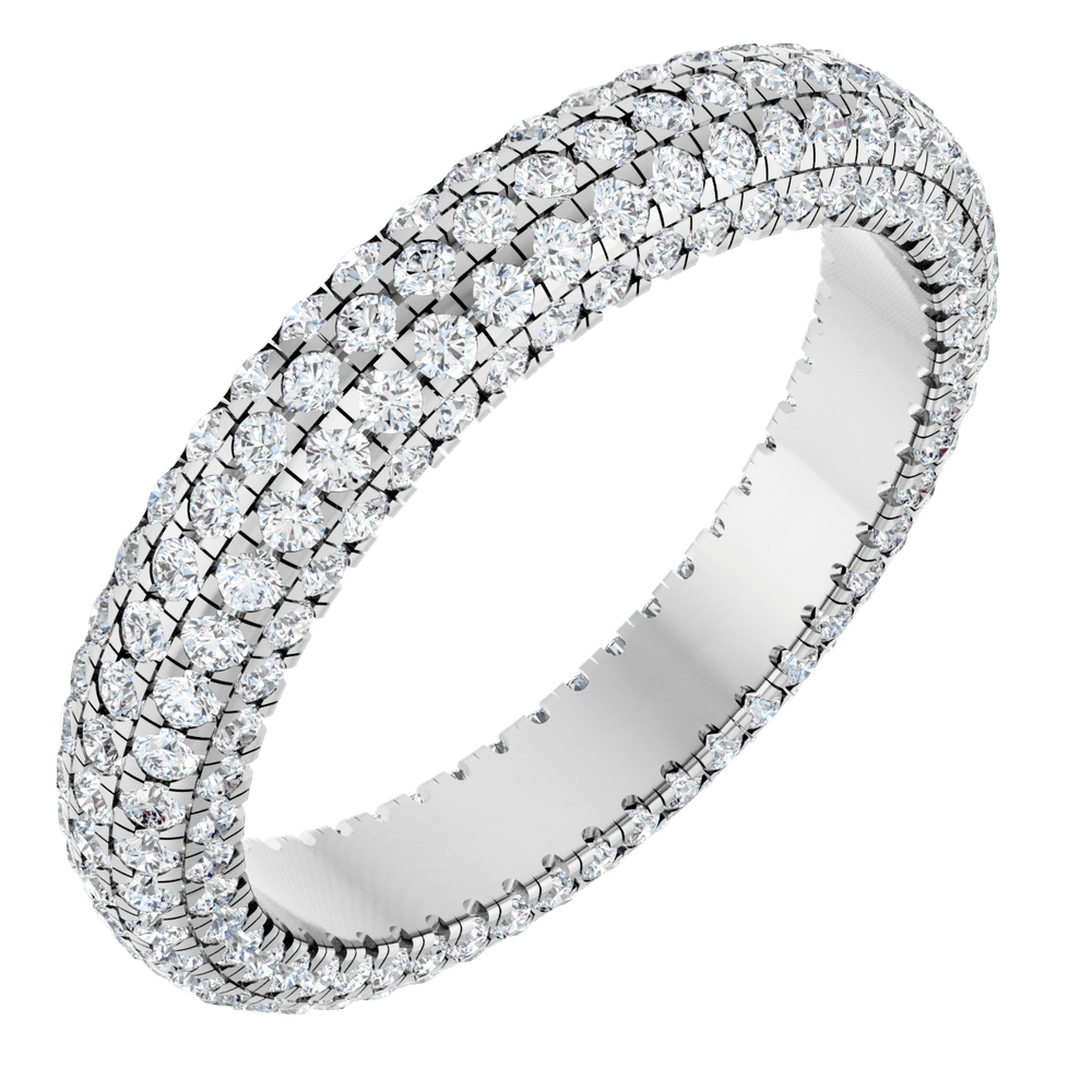 Geneva Diamond Band - 14K White Gold / Platinum