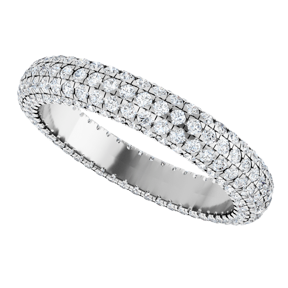 Geneva Diamond Band - 14K White Gold / Platinum