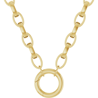 Gold-Plated Circle Charm Necklace