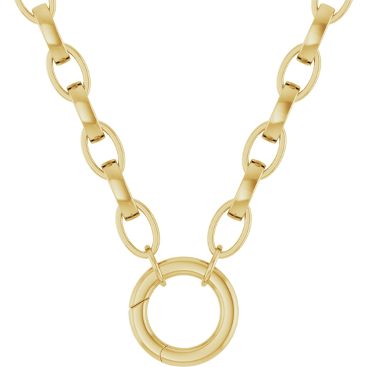 Gold-Plated Circle Charm Necklace