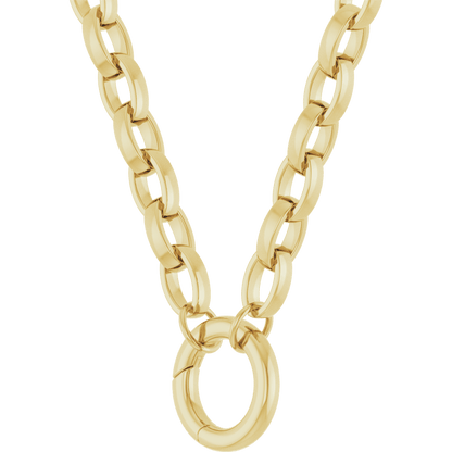 Gold-Plated Circle Charm Necklace