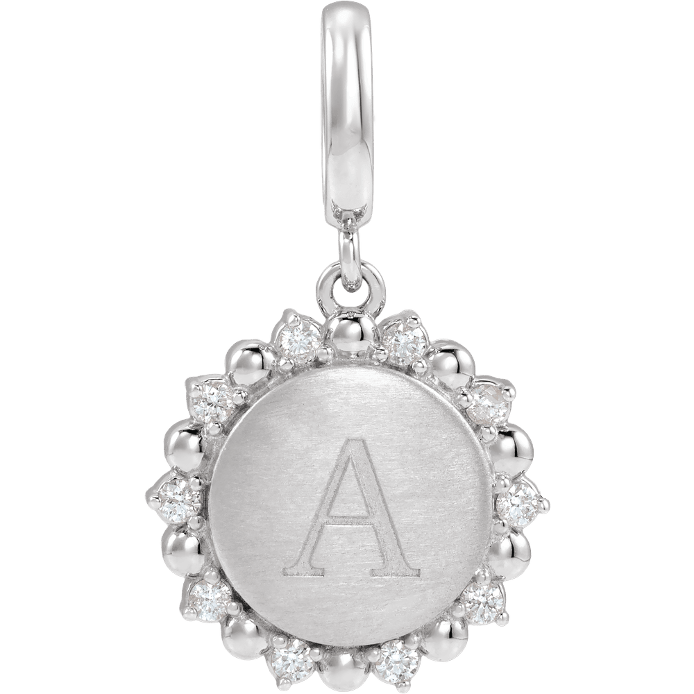 Mini Sunshine Charm - 14K White Gold