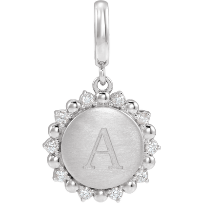 Mini Sunshine Charm - 14K White Gold