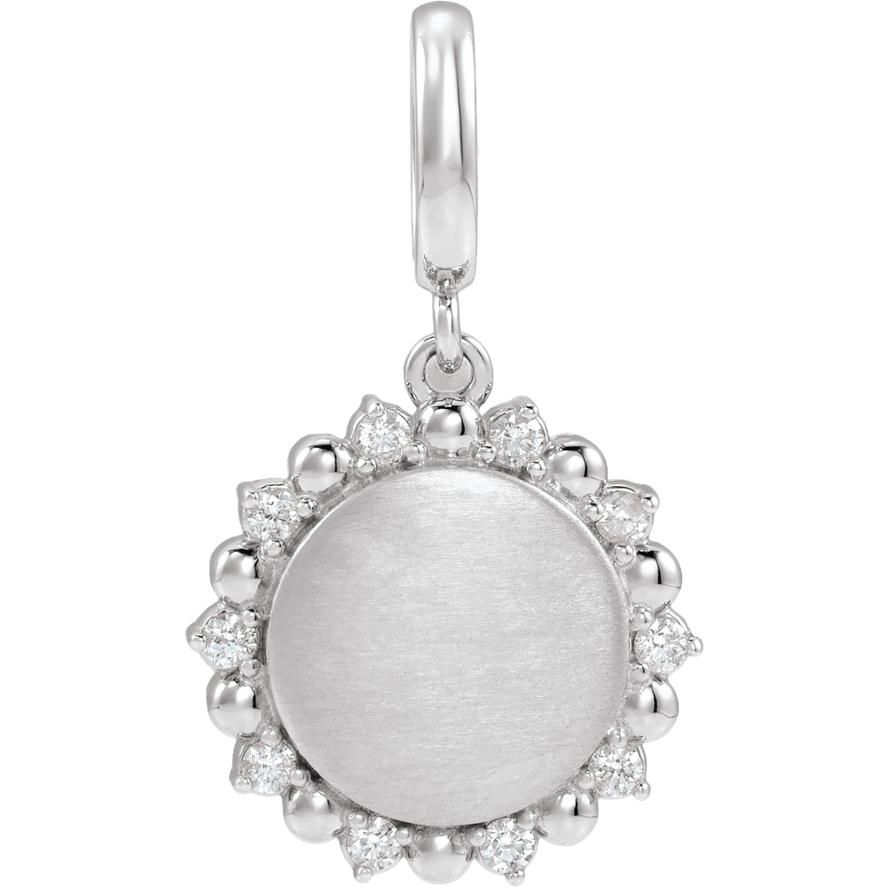Mini Sunshine Charm - 14K White Gold