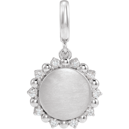 Mini Sunshine Charm - 14K White Gold