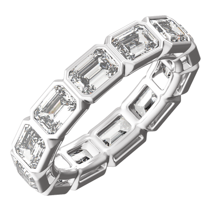 Collins Lab Diamond Bezel Eternity Band - Emerald - 14K White Gold