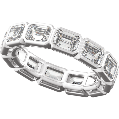 Collins Lab Diamond Bezel Eternity Band - Emerald - 14K White Gold