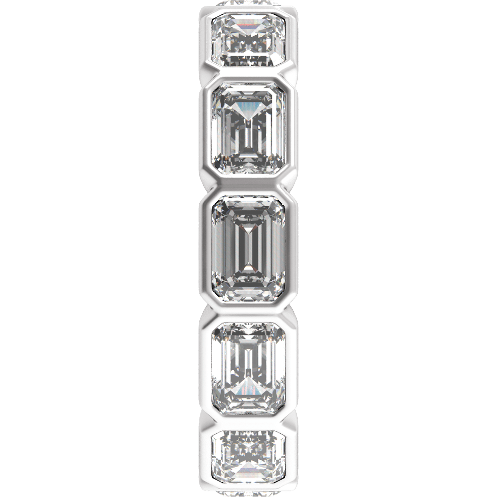 Collins Lab Diamond Bezel Eternity Band - Emerald - 14K White Gold