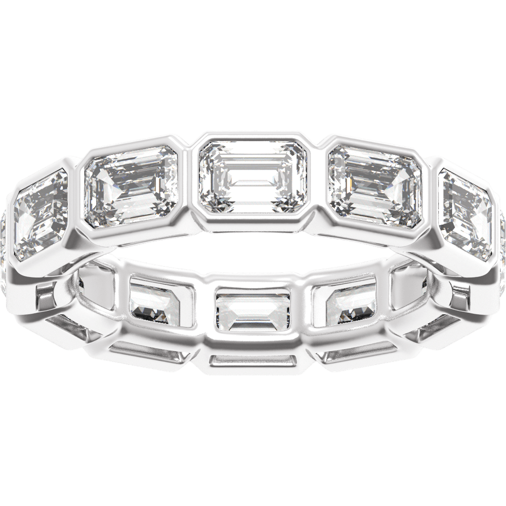 Collins Lab Diamond Bezel Eternity Band - Emerald - 14K White Gold