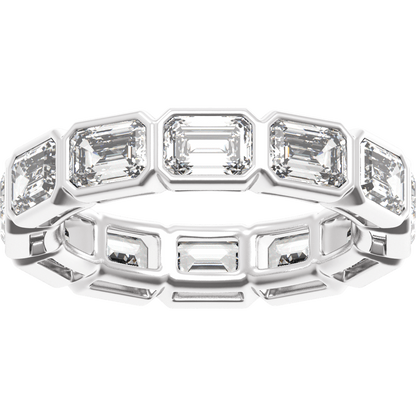 Collins Lab Diamond Bezel Eternity Band - Emerald - 14K White Gold