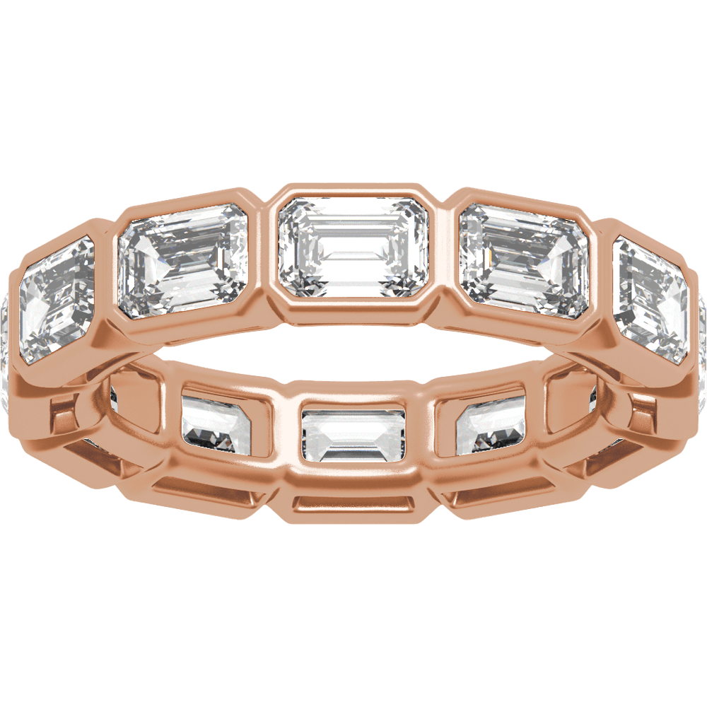 Collins Lab Diamond Bezel Eternity Band - Emerald - 14K Rose Gold