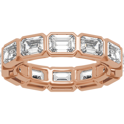 Collins Lab Diamond Bezel Eternity Band - Emerald - 14K Rose Gold