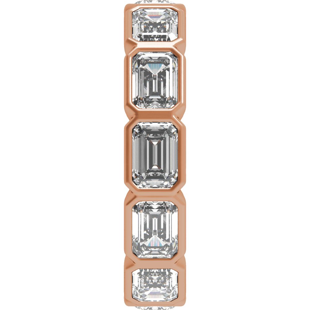 Collins Lab Diamond Bezel Eternity Band - Emerald - 14K Rose Gold