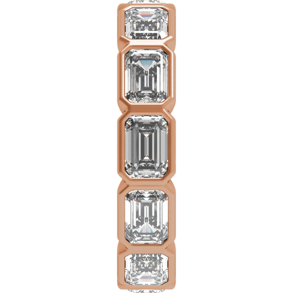 Collins Lab Diamond Bezel Eternity Band - Emerald - 14K Rose Gold