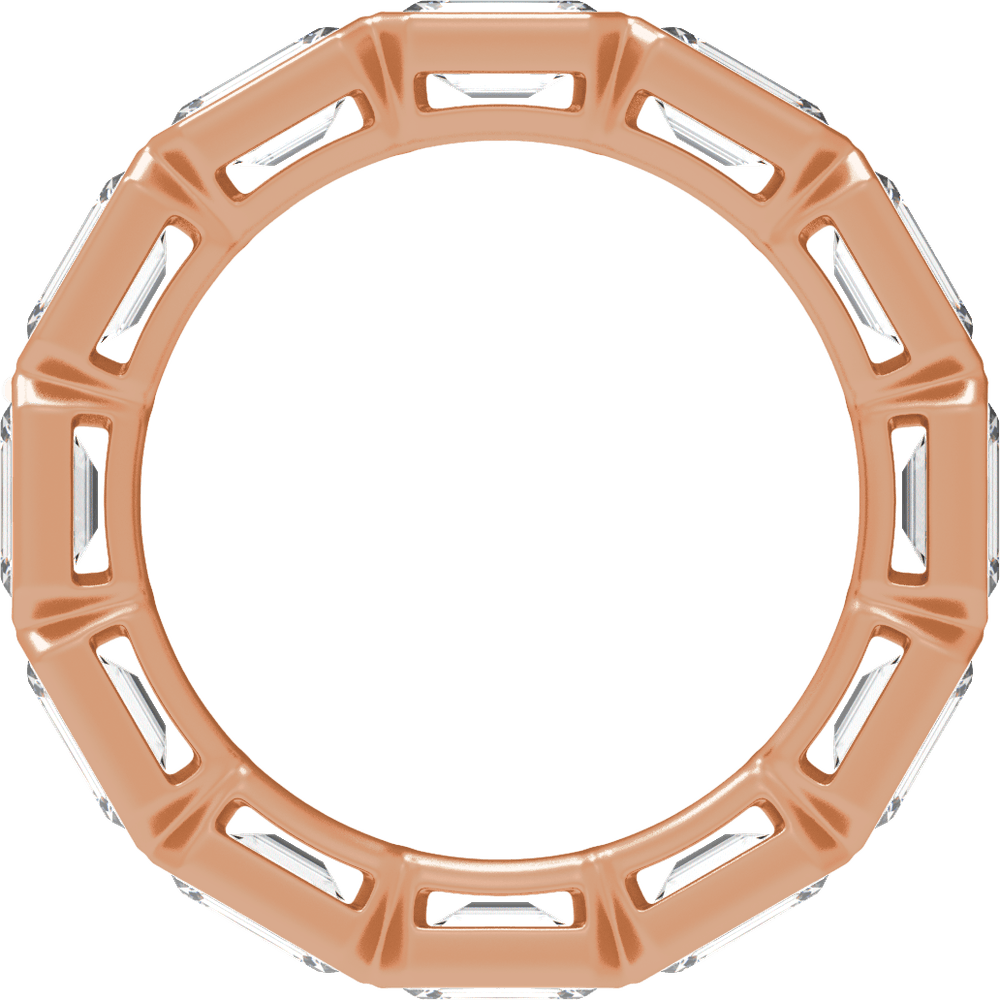 Collins Lab Diamond Bezel Eternity Band - Emerald - 14K Rose Gold