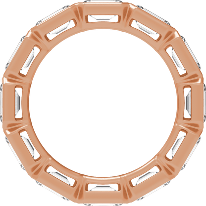 Collins Lab Diamond Bezel Eternity Band - Emerald - 14K Rose Gold