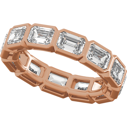 Collins Lab Diamond Bezel Eternity Band - Emerald - 14K Rose Gold