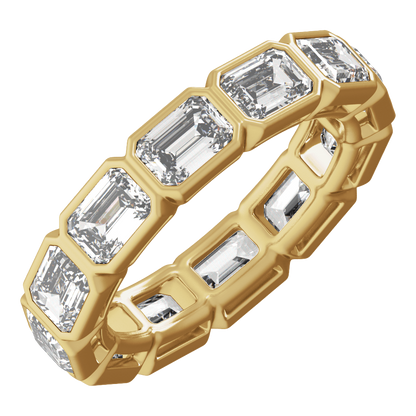Collins Lab Diamond Bezel Eternity Band - Emerald - 14K Yellow Gold