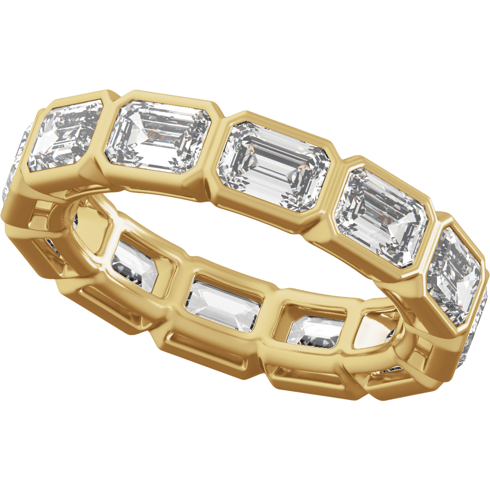 Collins Lab Diamond Bezel Eternity Band - Emerald - 14K Yellow Gold