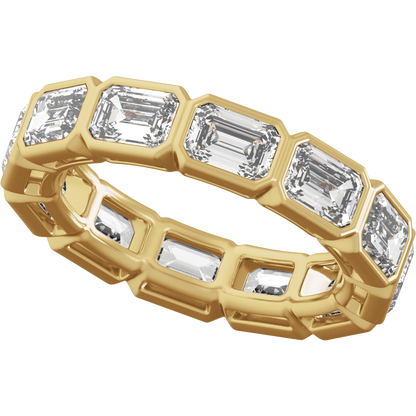 Collins Lab Diamond Bezel Eternity Band - Emerald - 14K Yellow Gold
