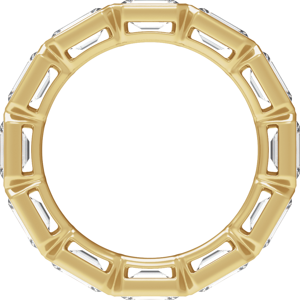 Collins Lab Diamond Bezel Eternity Band - Emerald - 14K Yellow Gold