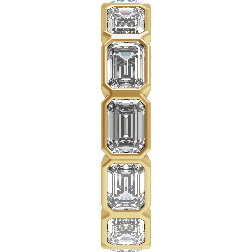 Collins Lab Diamond Bezel Eternity Band - Emerald - 14K Yellow Gold