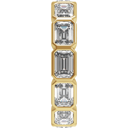 Collins Lab Diamond Bezel Eternity Band - Emerald - 14K Yellow Gold