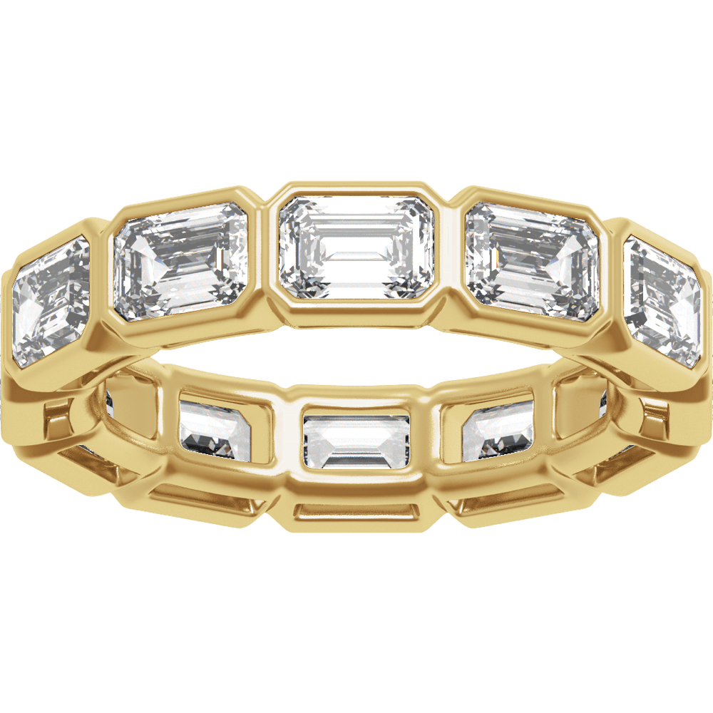 Collins Lab Diamond Bezel Eternity Band - Emerald - 14K Yellow Gold