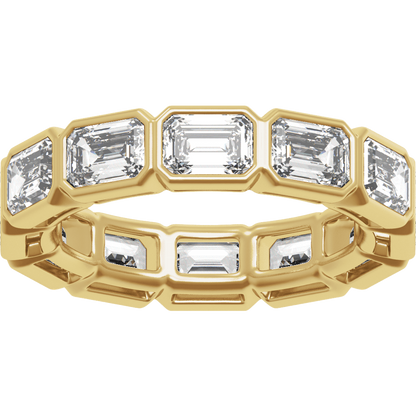 Collins Lab Diamond Bezel Eternity Band - Emerald - 14K Yellow Gold