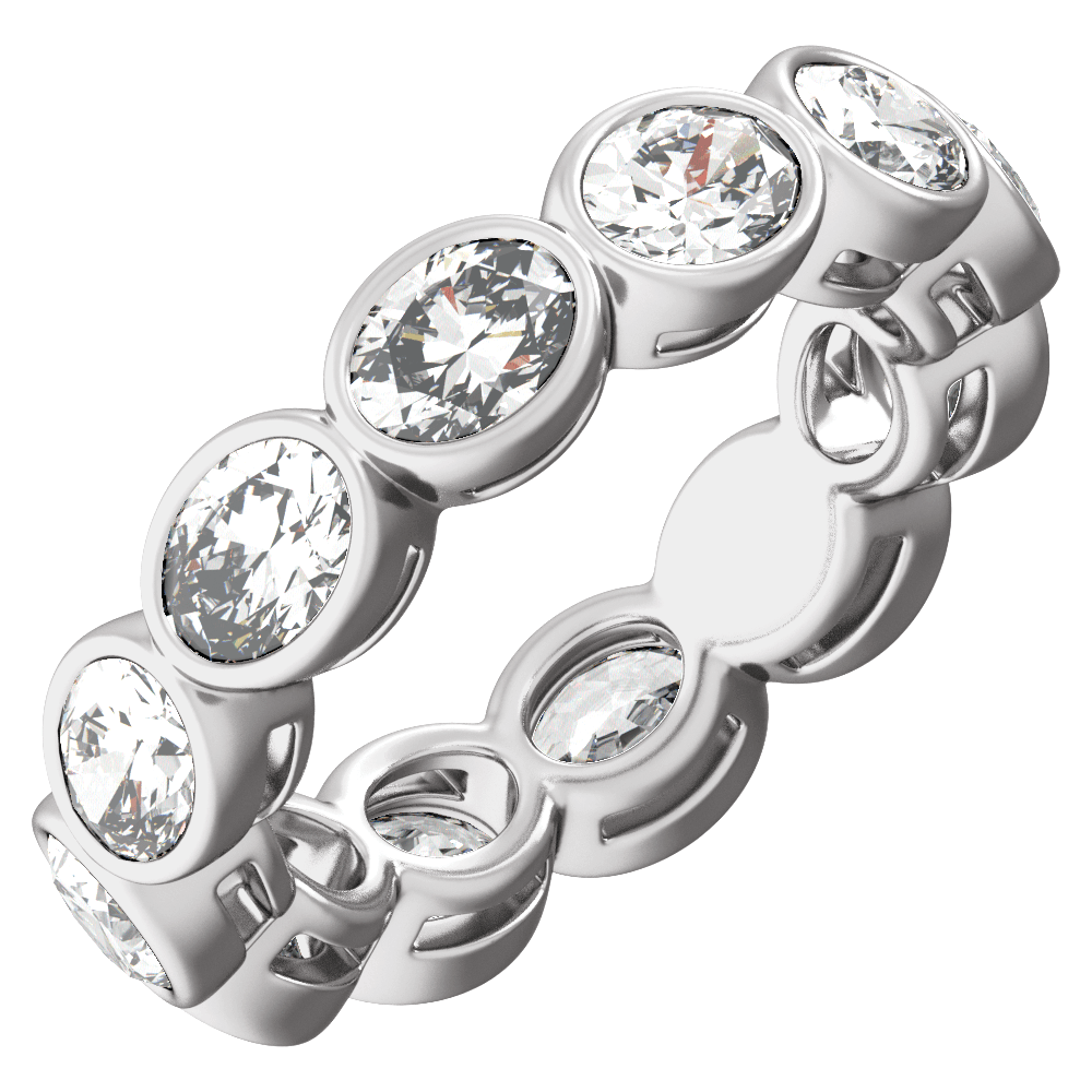 Collins Lab Diamond Bezel Eternity Band - Oval - 14K White Gold