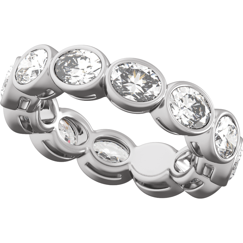 Collins Lab Diamond Bezel Eternity Band - Oval - 14K White Gold