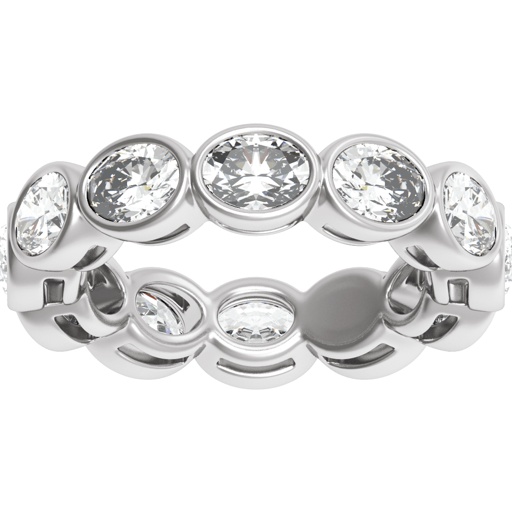 Collins Lab Diamond Bezel Eternity Band - Oval - 14K White Gold