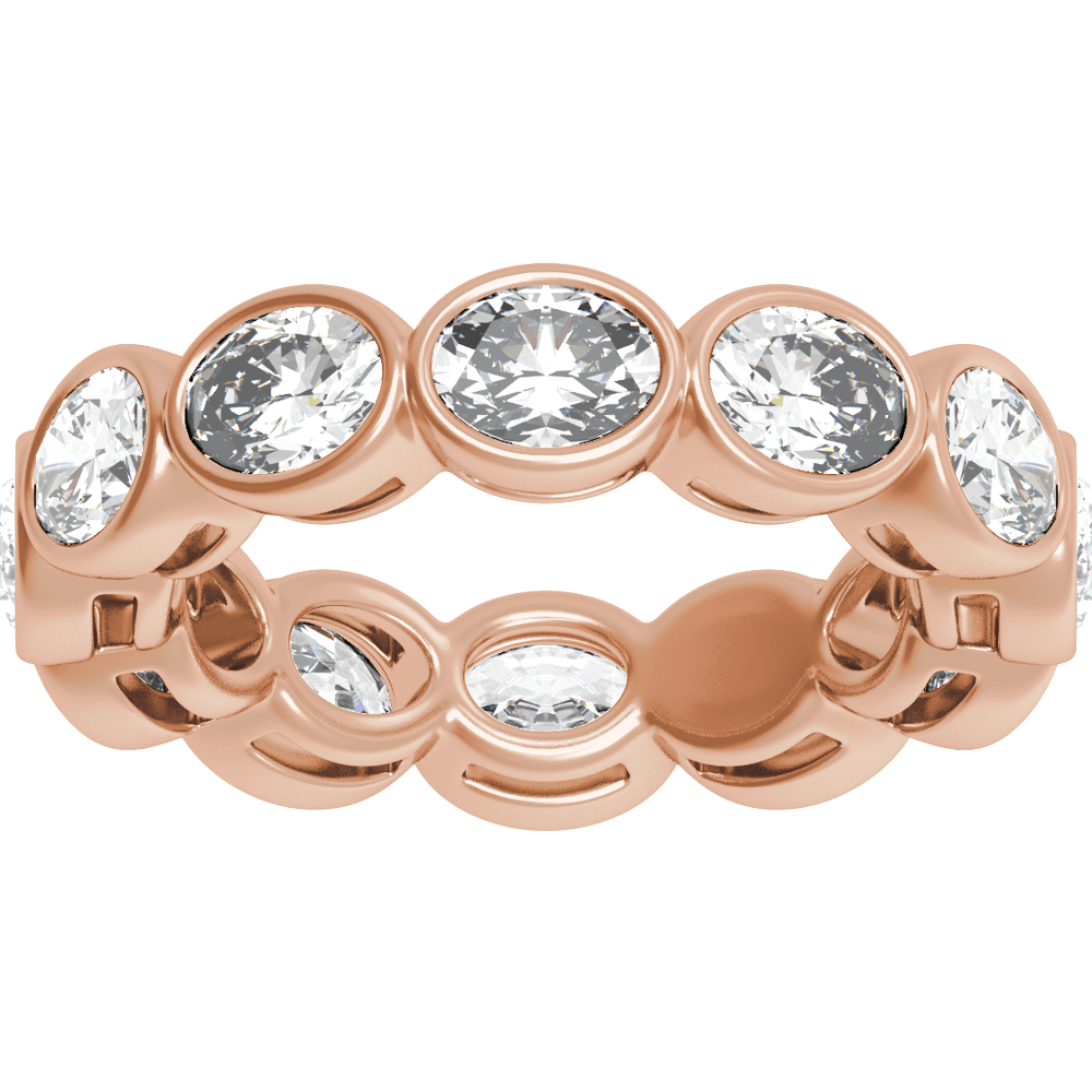 Collins Lab Diamond Bezel Eternity Band - Oval - 14K Rose Gold