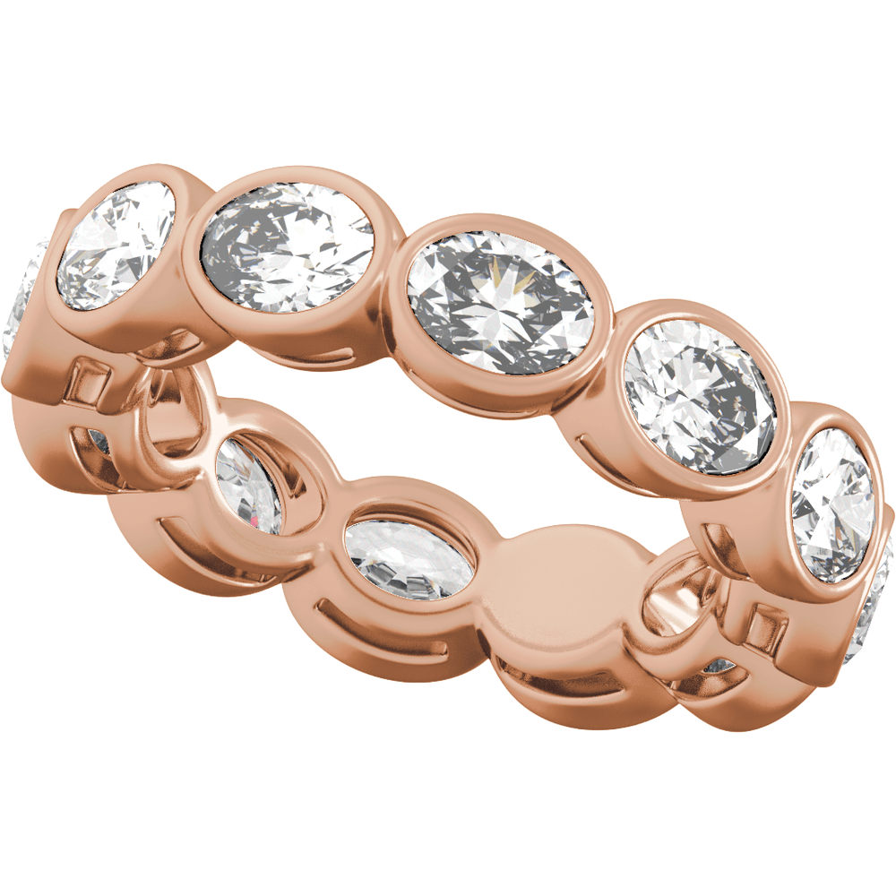 Collins Lab Diamond Bezel Eternity Band - Oval - 14K Rose Gold